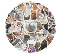 Cobee Ensemble d'autocollants amusants de chats, 50 pièces, autocollants de chats mignons en vinyle étanches, autocollants esthétiques pour les amoureux des chats, bouteilles d'eau, album de
