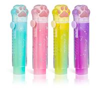 cobee Gommes à stylo, 4 gommes mignonnes de patte de chat pour enfants gommes rétractables coulissantes Gradient gommes colorées en caoutchouc push pull gommes style stylo pour écrire dessiner
