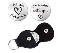 cobee Jeton de poche double face pour encourager les relations longue distance, Coin is 2.5*2.5cm/0.98*0.98inch, Acier inoxydable