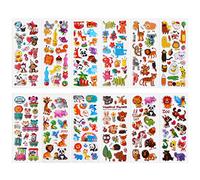 cobee Lot de 12 feuilles d'autocollants bouffants 3D pour enfants, autocollants en mousse, autocollants de récompense pour enseignants, décoration à faire soi-même, pour garçons et filles