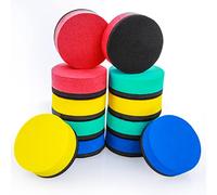 cobee Lot de 12 gommes magnétiques pour tableau blanc avec tampon en feutre épais, mini effaceurs à sec ronds pour nettoyer les tableaux effaçables à sec pour l'école (4 couleurs)