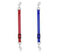 Cobee Lot de 2 Clips de Collier pour Chien en Nylon réfléchissant pour Chiot connecteur de Harnais de sécurité réglable pour Animal de Compagnie, Fermoir à Double extrémité pour Chiots (Rouge, Bleu)