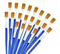 cobee Lot de 20 pinceaux de peinture avec poils en nylon, pinceaux à pointe pointue pour peinture acrylique, poils en nylon synthétique pour aquarelle, huile, gouache