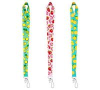 cobee Lot de 3 cordons d'identification pour téléphone, sac, porte-carte d'identité pour femme, homme, enfant (série imprimé fruits)