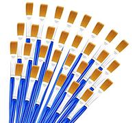Cobee Lot de 30 pinceaux plats en poils de nylon pour peinture acrylique, détails et peinture d'art (7 mm)