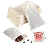 cobee Lot de 30 sachets à épices vides de 10,5 x 8,5 cm pour la cuisson en vrac - En coton - Avec cordon de serrage - Réutilisables - Pour thé en vrac - Filtre à café - Épices (20 pièces beiges)