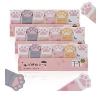 cobee Lot de 360 marque pages autocollants animaux mignons, 3 paquets de pattes de chat bloc notes notes autocollantes onglets marqueurs de page drapeaux index marque pages pour l'école de bureau.
