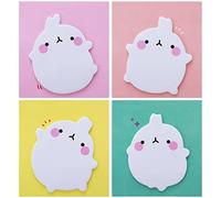 cobee Lot de 8 notes auto adhésives avec des animaux mignons Kawaii Lapin Bloc notes de dessin animé Bloc notes Marqueurs Drapeaux Étudiants Bureau à domicile Colocataires Cadeaux Onglet 160 feuilles