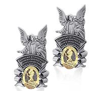cobee Médaille Saint Christophe pour voiture, Saint Christophe de voiture avec clip de médaillon d'ange gardien pour pare-soleil Clip de pare-soleil religieux Bénissez la sécurité de conduite Nouveau
