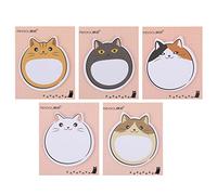 Cobee Notes Autocollantes pour Chats - Lot de 5 avec Animaux Kawaii, Dessins Animés, Feutres, Drapeaux - Pour Étudiants, Maison, Bureau, Camarades de Chambre et Cadeaux - 150 Pièces