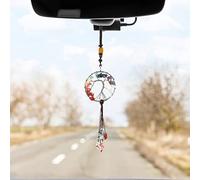 Cobee Ornement à suspendre Arbre de vie pour rétroviseur de voiture, pendentif en pierre de cristal de guérison avec 7 chakras, accessoires d'intérieur de voiture (B)