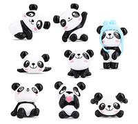 cobee Ornements mignons de gâteau de panda, 8pcs figurines de cupcake ornements panda jardinage poupée aquarium décoration playset figures mignonnes décor de fête