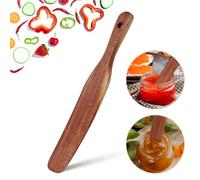 cobee Spurtle en bois fin en teck pour entrée de levain, étalage, pâtisserie, cuillère à mélanger, bâton à mélanger atteignant le fond du bocal grattoir ustensiles de cuisine pour la cuisson du pain