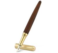 Cobee stylo-plume en bois fabriqué à la main - Style vintage - Pointe 0,5 mm - Écriture lisse - Journal, calligraphie, cadeaux (marron)