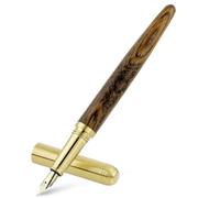 Cobee stylo plume en bois fait à la main - Luxe vintage 0,7 mm pointe fine - Accessoire cadeau d'affaires écriture lisse pour journal et calligraphie