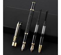 cobee® Stylo-plume en métal avec 3 pointes différentes, stylo plume de luxe avec pointe moyenne, extra fine, pointe courbée, stylo d'écriture de calligraphie, stylo d'affaires pour homme et femme