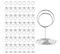 Cobenga Lot de 50 porte-numéros de table, 5,1 cm, mini porte-cartes de table, porte-mémo, porte-photo, porte-photos, porte-cartes en métal pour fête de mariage