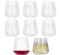 Cobenga Lot de 8 verres à vin en plastique incassables, portables, 400 ml, réutilisables - Verres à vin transparents pour fête, pique-nique, piscine, ne passent pas au lave-vaisselle