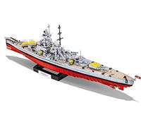 COBI Battleship Gneisenau, 2417 pièces, échelle 1 :300, modèle de cuirassé | Technologie Pad Printed, tourelles d'artillerie, hélices et gouvernails mobiles, socle d'exposition, plaque nominative, 10+