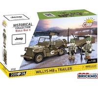 Cobi Historical Collection World War II 3132 Willys MB & Trailer 200 Kl. 3132
