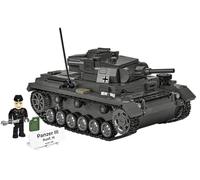 COBI Panzer III Ausf. H, échelle 1:28, 963 pièces, modèle de Char | Impressions, tourelle et chenilles mobiles, trappes, intérieur détaillé, moteur amovible, 1 figurine, plaque, dès 10 ans