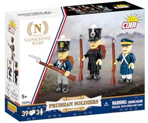 COBI Prussian Soldiers, Napoleonic Wars, 39 pièces | Pad Printed, 3 figurines de soldats prussiens, Accessoires de collection, Pièces fabriquées dans l'UE, 5+