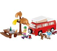 COBI Volkswagen T2a Camper, Échelle 1:35, 272 pièces | Licence officielle Volkswagen, 2 figurines, Figurine de chien, Accessoires de pique-nique, Éléments fabriqués en Europe, 7+