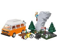 COBI Volkswagen T3 Camper Van, échelle 1:35, 232 pièces, 8 Ans et + | Licence Volkswagen, Camping-car, Diorama forestier, Vélo, Figurine de grimpeur, Sanglier, Fabrication UE, 8 ans et +