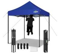 COBIZI 2x2m Tonnelle de Jardin Pliante Imperméable UV Protection Tente de réception Réglable en Hauteur Gazebo pour Mariage, Festival, Fête, Inclus Sac de Transport, Bleu Profond