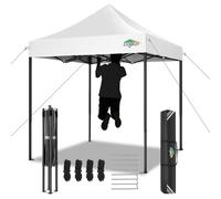 COBIZI 2x2m Tonnelle de Jardin Pliante Imperméable UV Protection Tente de réception Réglable en Hauteur Gazebo pour Mariage, Festival, Fête, Inclus Sac de Transport, Blanc