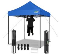 COBIZI 2x2m Tonnelle de Jardin Pliante Imperméable UV Protection Tente de réception Réglable en Hauteur Gazebo pour Mariage, Festival, Fête, Inclus Sac de Transport, Bleu