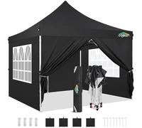 COBIZI Barnum Pliant 3x3m Tonnelle de Jardin Extérieur Imperméable Pop up | 210D, 4 Sacs de Sable, Professionnel avec 4 Parois Latérales - Tente de Réception UV 50+ pour Jardin, Fête, Camping