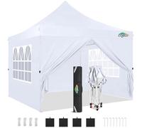 COBIZI Barnum Pliant 3x3m Tonnelle Pliante 3x3 Tonnelle de Jardin Exterieur Imperméable Professionnel Tente de Reception avec 4 Parois Latérales Tente UV 50+ pour Jardin, Fête, Camping