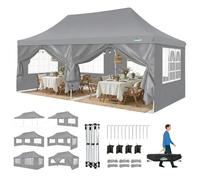 COBIZI Barnum Pliant 3x6m Tonnelle Pliante 3x6 Tonnelle de Jardin Exterieur Imperméable Professionnel Tente de Reception avec 6 Parois Latérales Tonnelle Tente UV 50+