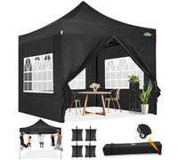 COBIZI Barnum tonnelle Pliant 3x3 Professionnel Solide UV 50+ Pop Up Barnum 3 réglables en Hauteur Tonnelle de Jardin Protection Contre Le Froid avec 4 Murs et 4 Sacs de Sable, Blanc