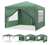 COBIZI Carpa Plegable 3x3 Con 4 Laterales Cenador Impermeables Exterior Protección UV 50 Pop Up Gazebo Playa Cenadores Para Jardin,Terraza,Camping, Verde