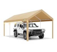 COBIZI Carports Tente de garage robuste de 25,4 x 50,8 cm, cadre galvanisé, abri d'extérieur imperméable et protégé contre les UV avec cordes coupe-vent et sacs de sable intégrés pour voiture, camion