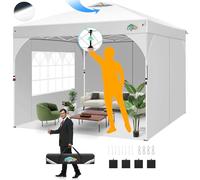 COBIZI Tonnelle Pliante 3x3 Imperméable | One Push Tonnelle Barnum Pliant 3x3 | Tonnelle de Jardin avec Ventilation, Tubes Fluorescents & 4 Sacs de Sable,Protection UV 50+