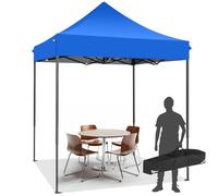 COBIZI Tente de Réception Pliante 2x2m Robuste sans Parois Latérales, Chapiteau de Fête Extérieur Commercial Facile à Monter, 3 Hauteurs Réglables avec Sac de Transport,Bleu foncé