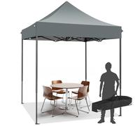 COBIZI Tente de Réception Pliante 2x2m Robuste sans Parois Latérales, Chapiteau de Fête Extérieur Commercial Facile à Monter, 3 Hauteurs Réglables avec Sac de Transport,Gris