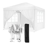 COBIZI Tonnelle 3x3m Tonnelle Pliante 3x3 Barnum Pliant Tonnelle de Jardin Exterieur Imperméable Professionnel Tente de Reception Camping avec 4 Côtés, Blanc