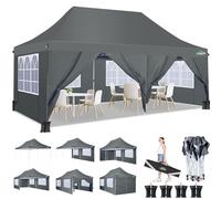 COBIZI Tonnelle 3x6 avec Barre de Verrouillage Améliorée, Barnum Pliant 3x6 imperméable UPF 50+, Tonnelle Pliante pour Mariage, Marché, Jardin, Fête, 3 Hauteurs Réglables,6 Parois Latérales