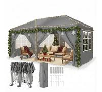 COBIZI Tonnelle 3x6m Tonnelle Pliante 3x6 Barnum Pliant Tonnelle de Jardin Exterieur Imperméable Professionnel Tente de Reception Camping avec 6 Côtés, Gris