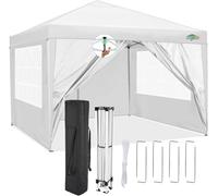 COBIZI Tonnelle de Jardin 3x3m avec 4 Panneaux Latéraux Amovibles, Barnum Pliant Imperméable et Anti-UV, Tente Pop-up Portable pour Fête, Mariage, Événement en Extérieur, Bleu