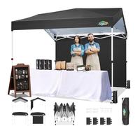 COBIZI Tonnelle de Jardin 3x3m Barnum Pliant avec 3 Parois|Réglable en Hauteur|Exterieur Imperméable Professionnel|Protection UV 50+ c avec Sac à Main pour Camping Festival Plage Jardins，Noir