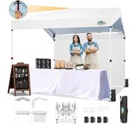 COBIZI Tonnelle de Jardin 3x3m Barnum Pliant avec 3 Parois|Réglable en Hauteur|Exterieur Imperméable Professionnel|Protection UV 50+ c avec Sac à Main pour Camping Festival Plage Jardins,Blanc