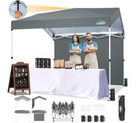 COBIZI Tonnelle de Jardin 3x3m Barnum Pliant avec 3 Parois|Réglable en Hauteur|Exterieur Imperméable Professionnel|Protection UV 50+ c avec Sac à Main pour Camping Festival Plage Jardins，Gris