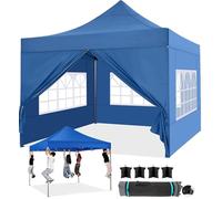COBIZI Tonnelle de Jardin 3x3m Imperméable Robuste Résistante à l'hiver 2.0, Pliable Extérieur 3 Hauteurs Réglables, Tente de Réception avec 4 Parois Latérales et 4 Sacs de Lestage,Bleu