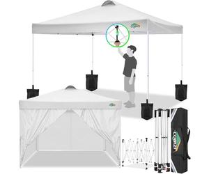 COBIZI Tonnelle de Jardin 3x3m Pliante Imperméable avec 4 Côtés Amovibles