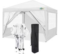 COBIZI Tonnelle de Jardin 3x3m Tente Pavillon de Jardin Pliante pour Exterieur, Acier revêtu de Poudre Robuste, imperméable avec 4 Côtés, Tonnelle Barnum Tente pour Jardins, Camping, Plage